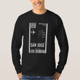 San Jose Costa Rica Boarding Pass Airline Ticket T T-Shirt