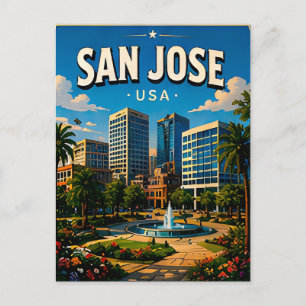 San Jose Downtown Skyline Keepsake Postcard