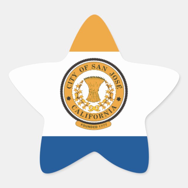 San Jose Flag Star Sticker (Front)