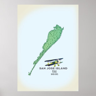 San José Island Texas USA map Poster