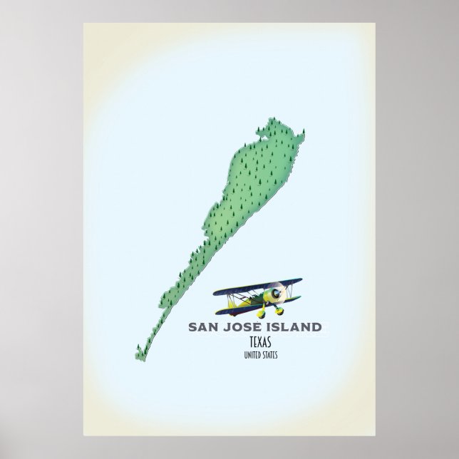 San José Island Texas USA map Poster (Front)
