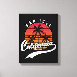 San Jose Retro Sunset Canvas Print