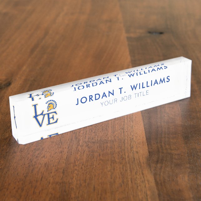 San Jose State Love Nameplate (Side)