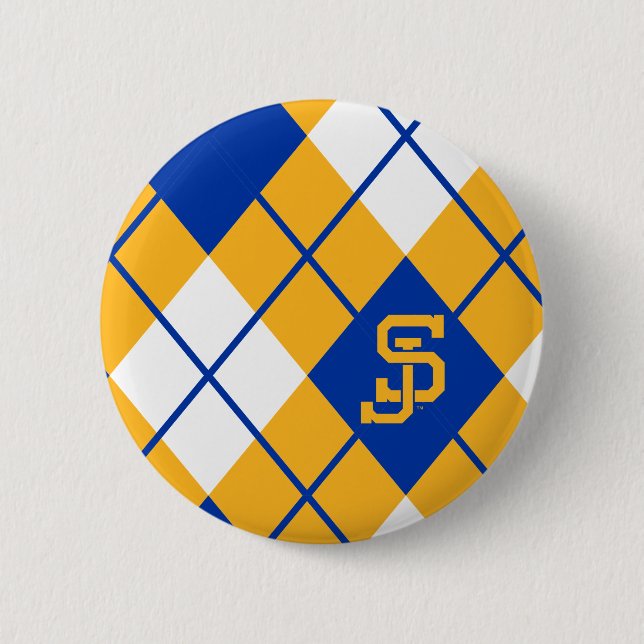 San Jose State Spartans argyle 6 Cm Round Badge (Front)