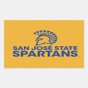 San Jose State Spartans Carbon Fibre Pattern Rectangular Sticker
