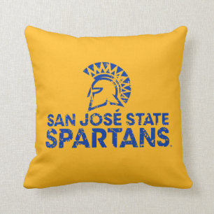 San Jose State Spartans Logo Wordmark Distressed Cushion