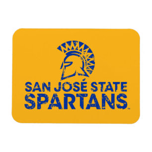 San Jose State Spartans Logo Wordmark Distressed Magnet