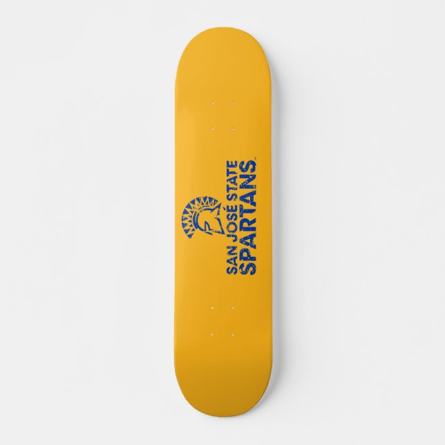 San Jose State Spartans Logo Wordmark Distressed Skateboard (Front)
