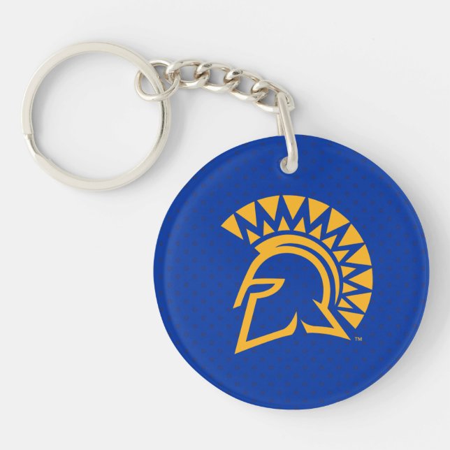 San Jose State Spartans Polka Dot Pattern Key Ring (Front)