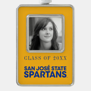 San Jose State Spartans Wordmark Silver Plated Framed Ornament