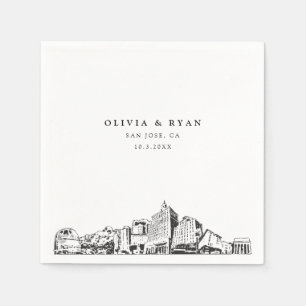 San Jose Wedding Minimalist Paper  Napkin