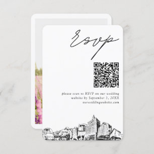 San Jose Wedding Modern RSVP QR Code Enclosure Card