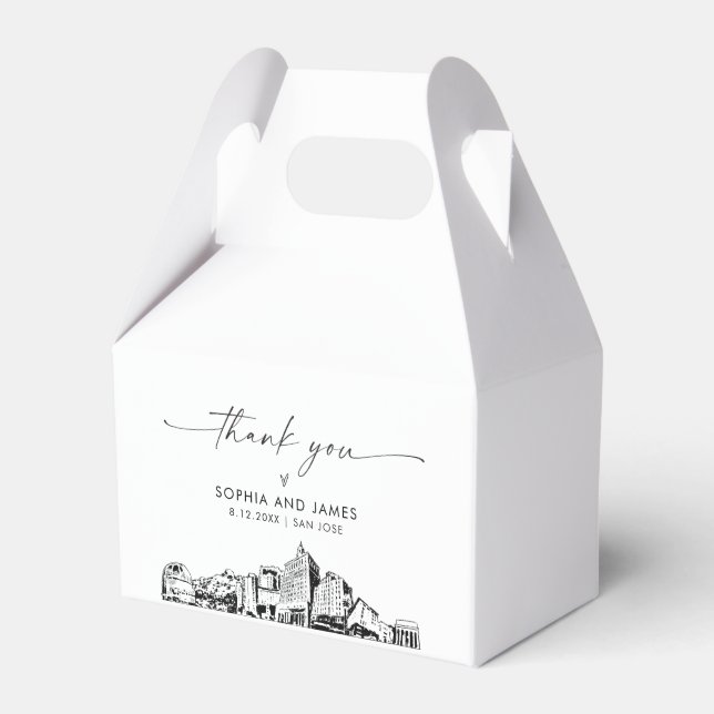 San Jose Wedding Personalised Favour Box (Front Side)