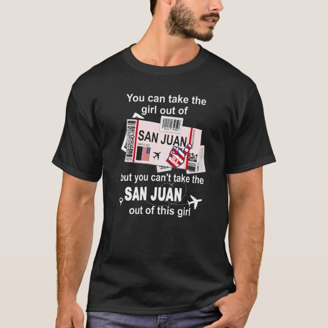 San Juan Boarding Pass  San Juan Girl T-Shirt (Front)