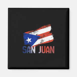San Juan City Puerto Rico Flag Vintage Roots Boric Magnet
