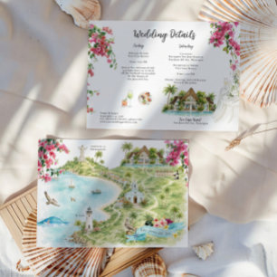 San Juan del Sur Wedding Map Invitation