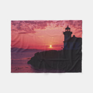 San Juan Island, Lime Kiln Lighthouse Fleece Blanket