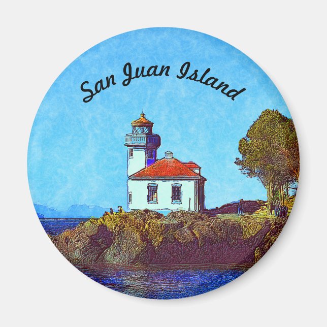 San Juan Island Lime Kiln Lighthouse Magnet (Front)