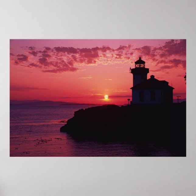 San Juan Island, Lime Kiln Lighthouse Poster (Front)