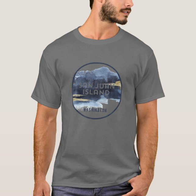 San Juan Island, Washington Pacific NW Watercolor T-Shirt (Front)
