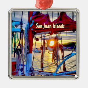 San Juan Islands Framed Christmas Ornament