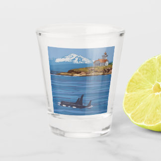 San Juan Islands National Monument Orca Whales Shot Glass