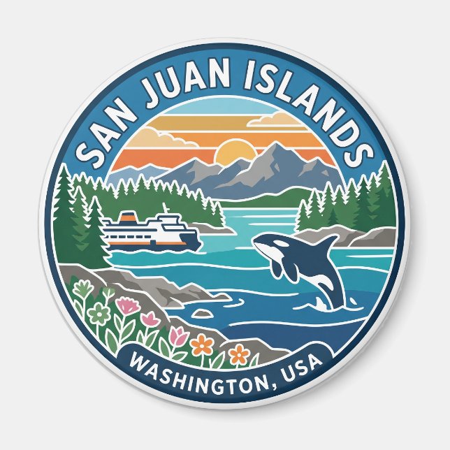 San Juan Islands USA Magnet (Front)