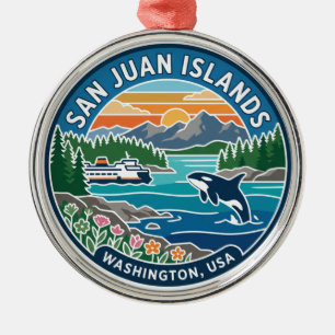 San Juan Islands USA Metal Tree Decoration