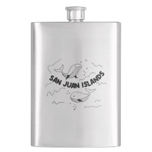 San Juan Islands Whales Hip Flask