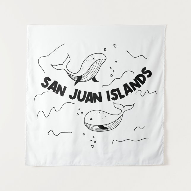 San Juan Islands Whales Tapestry (Front)