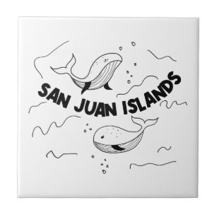 San Juan Islands Whales Tile