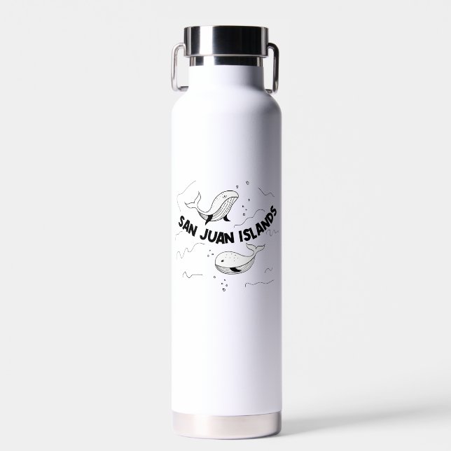 San Juan Islands Whales Water Bottle (Front)