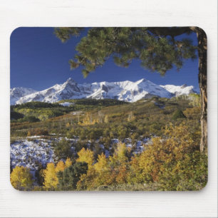 San Juan Mountains and Aspen trees in fallcolor Mouse Pad