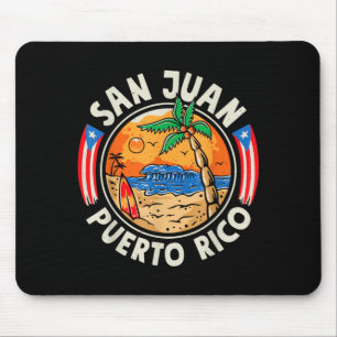 San Juan Puerto Rico Beach Retro Vintage 70s Mouse Pad