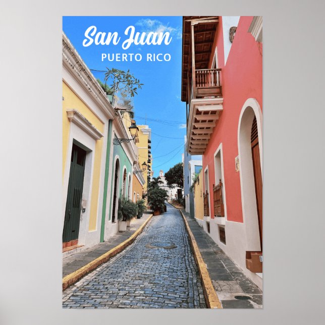 San Juan Puerto Rico Island Colourful Travel Photo Poster (Front)
