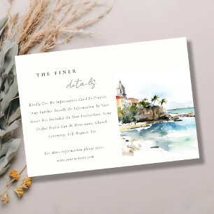 San Juan Puerto Rico Landscape Wedding Details Enclosure Card