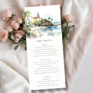 San Juan Puerto Rico Landscape Wedding Menu Card