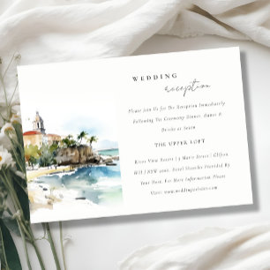 San Juan Puerto Rico Landscape Wedding Reception Enclosure Card