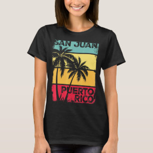 San Juan Puerto Rico Vintage Graphic Retro 70s Sun T-Shirt
