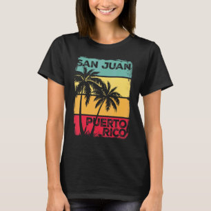 San Juan Puerto Rico Vintage Graphic Retro 70s Sun T-Shirt