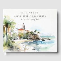 San Juan Puerto Rico Watercolor Landscape Wedding