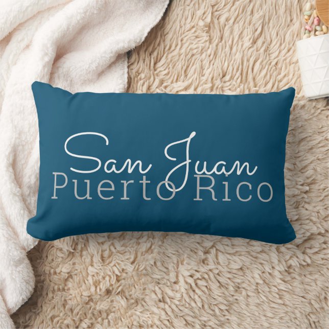 San Juan Puerto Rico Word Art Lumbar Cushion (Blanket)