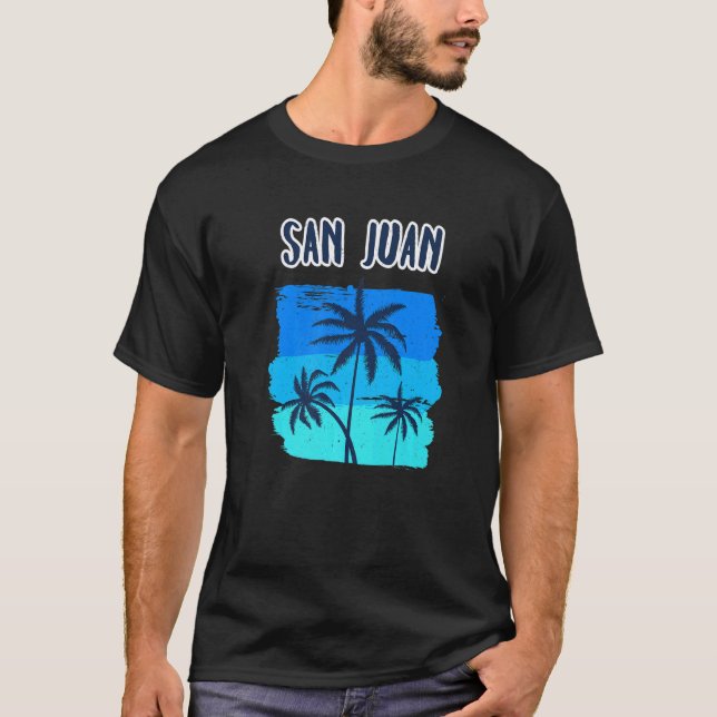 San Juan Tropical Cruise Stop Palm Tree Vacation S T-Shirt (Front)