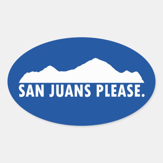 San Juans Please Oval Sticker (Front)
