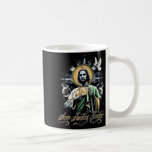San Judas Tadeo Religious Art Catholic Saints Desi Coffee Mug (Right)