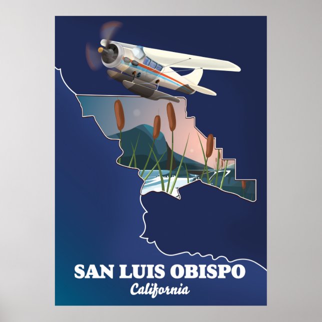 San luis obispo California map Poster (Front)