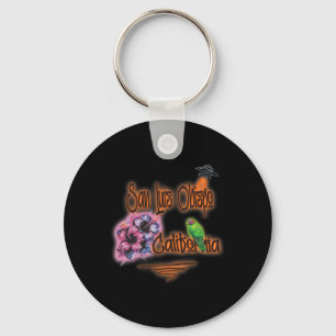San Luis Obispo California Retro Surfer Vintage Ai Key Ring
