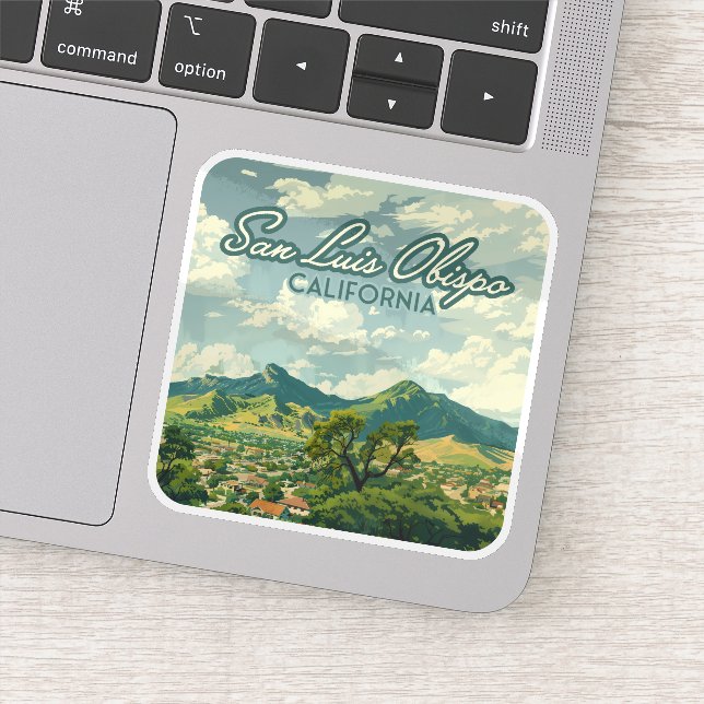 San Luis Obispo SLO California Central Coast Retro (Detail)