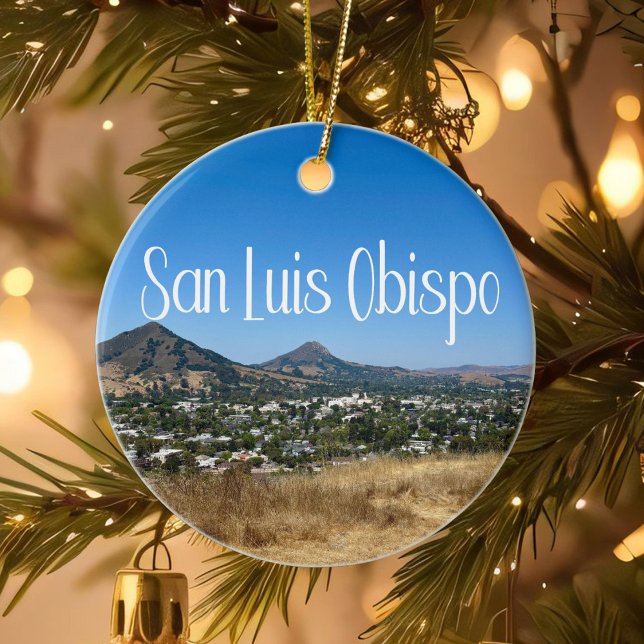 San Luis Obispo Terrace Hill Photo Christmas Ceramic Tree Decoration (Creator Uploaded)