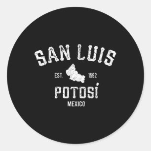 San Luis Potosi Mexico Mapa Est 1592 Estado De San Classic Round Sticker